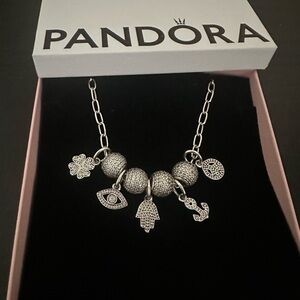 PANDORA Pave Lights & Symbols Charms Necklace